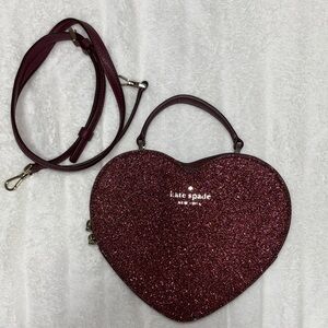 Kate Spade Love Shack Heart-Shaped Glitter Bag - Burgundy